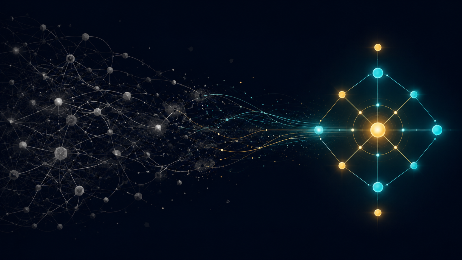 A tangled, dimming network of old connections fading as a cleaner, consolidated node structure glows brightly, representing an API being retired in favor of a simpler replacement